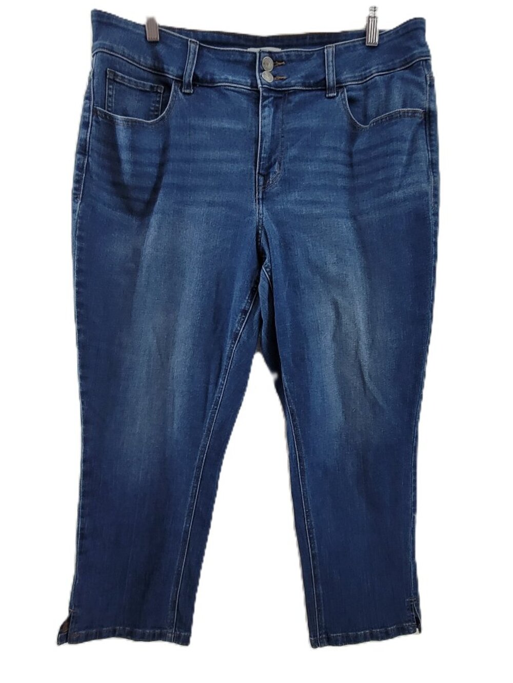 M Jeans Jeans Women's 16W Blue Short Curvy High Rise Slim Straight Ankle Stretch